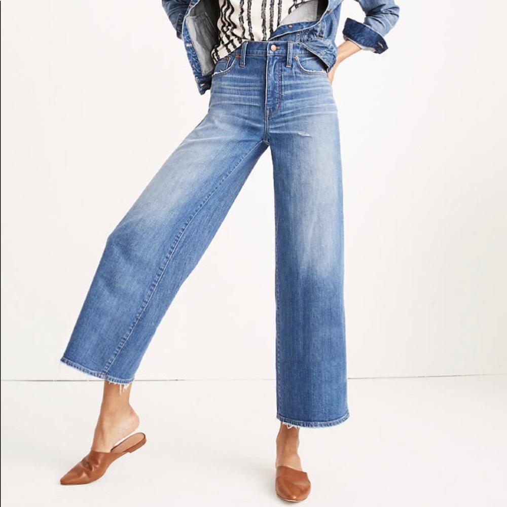 Madewell size 28 wide leg crop jeans